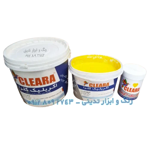 رنگ آکریلیک نما زرد کلرا - کیلو گالن و دبه